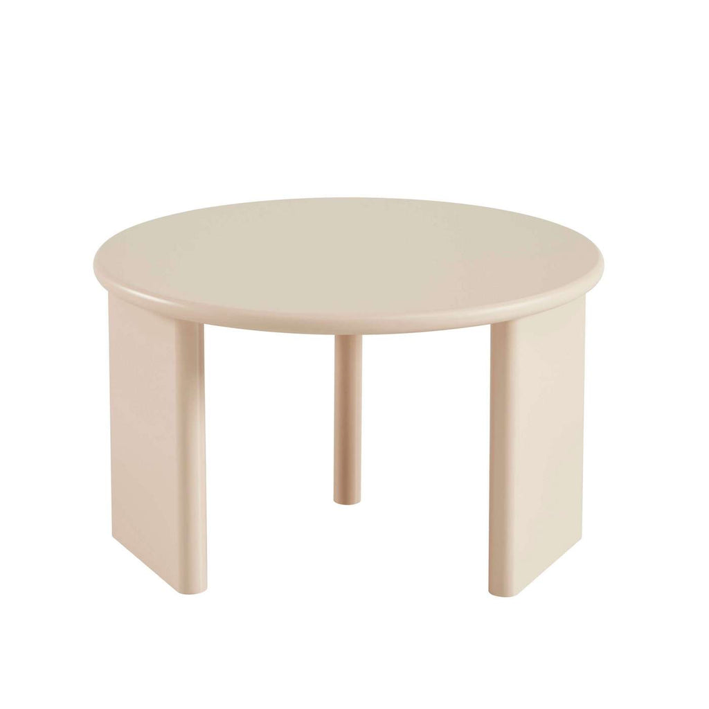 Karia - Table Basse Ronde - Effet Laqué - Beige
