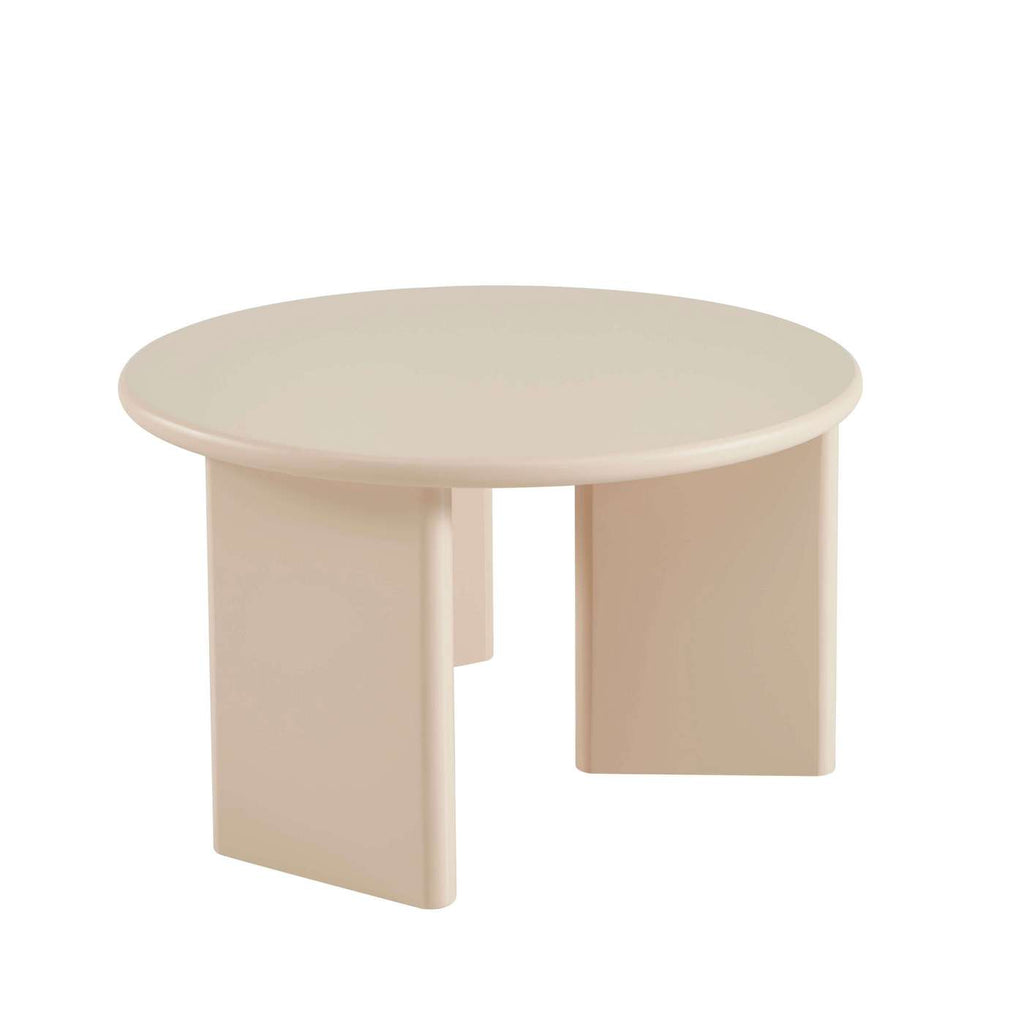 Karia - Table Basse Ronde - Effet Laqué - Beige
