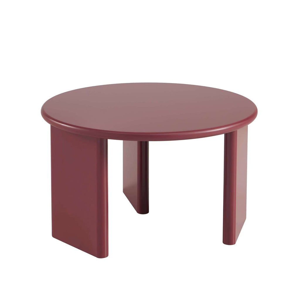 Karia - Table Basse Ronde - Effet Laqué - Bordeaux