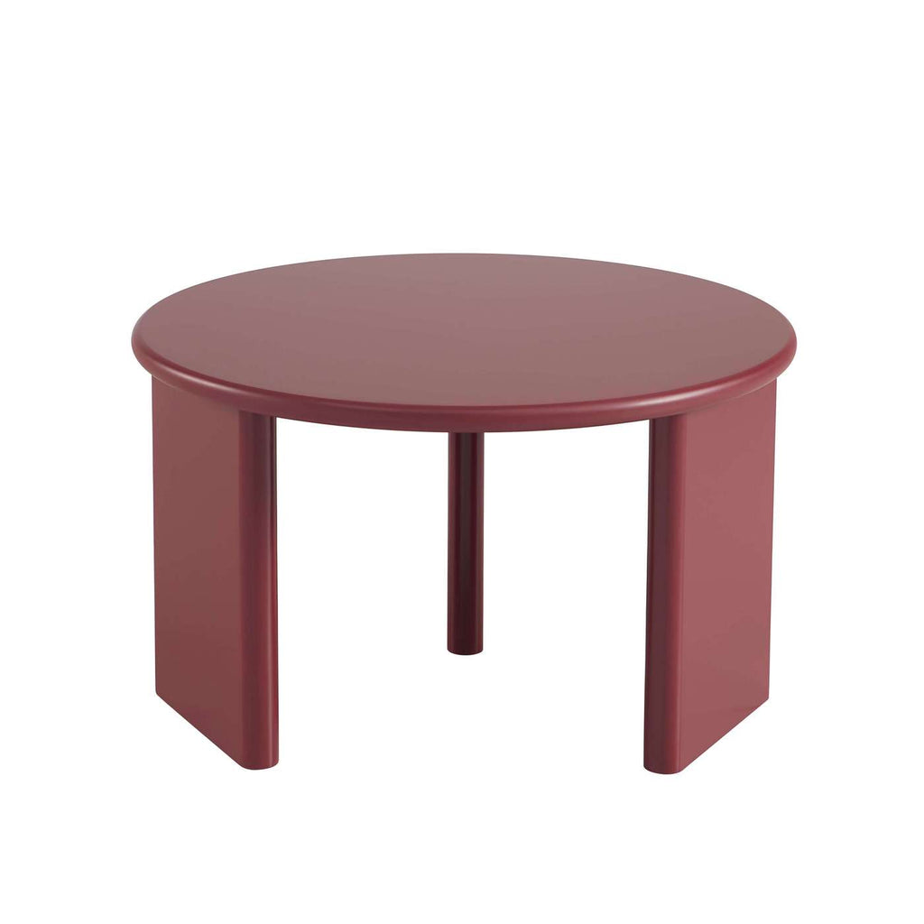 Karia - Table Basse Ronde - Effet Laqué - Bordeaux