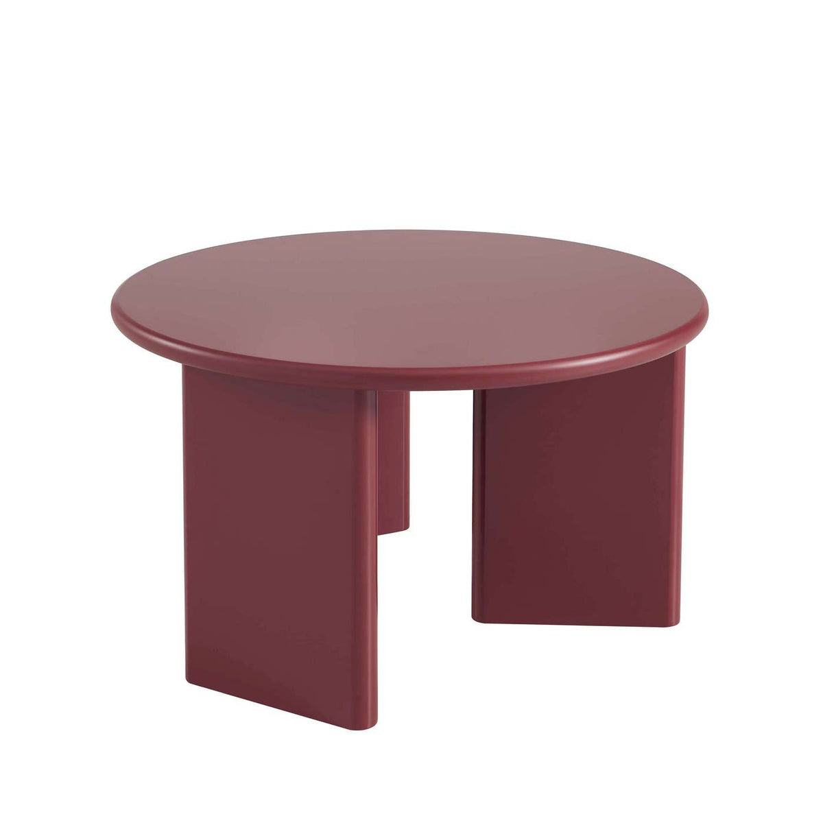 Karia - Table Basse Ronde - Effet Laqué - Bordeaux