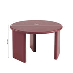 Karia - Table Basse Ronde - Effet Laqué - Bordeaux