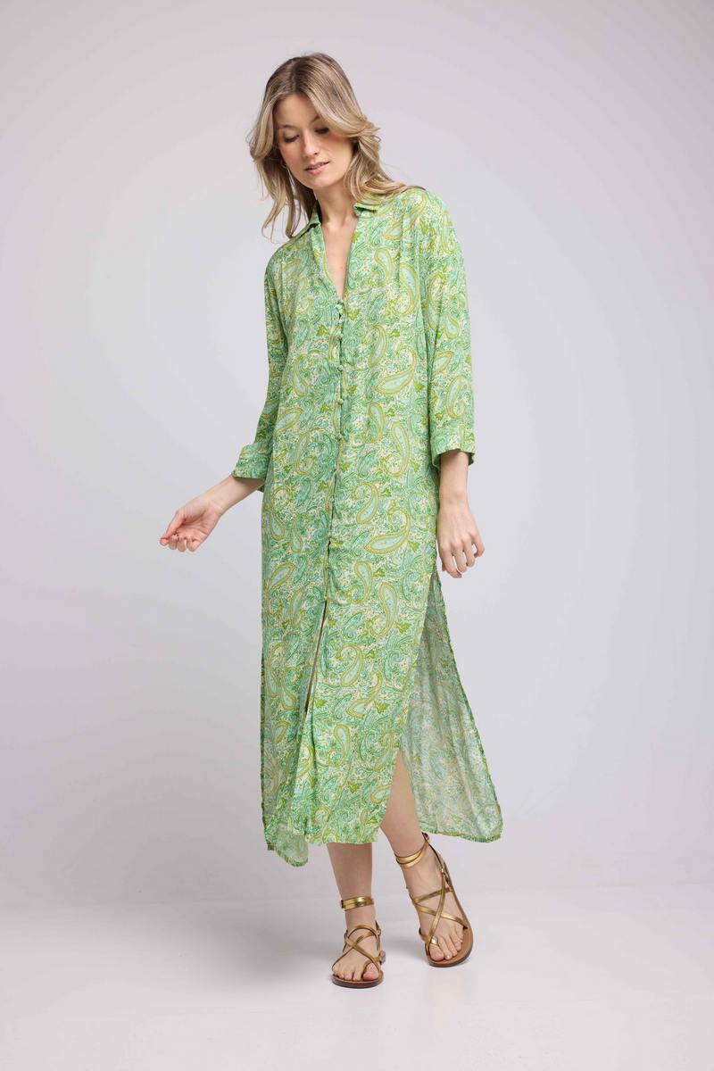 Robe Long Manches Longues - Vert