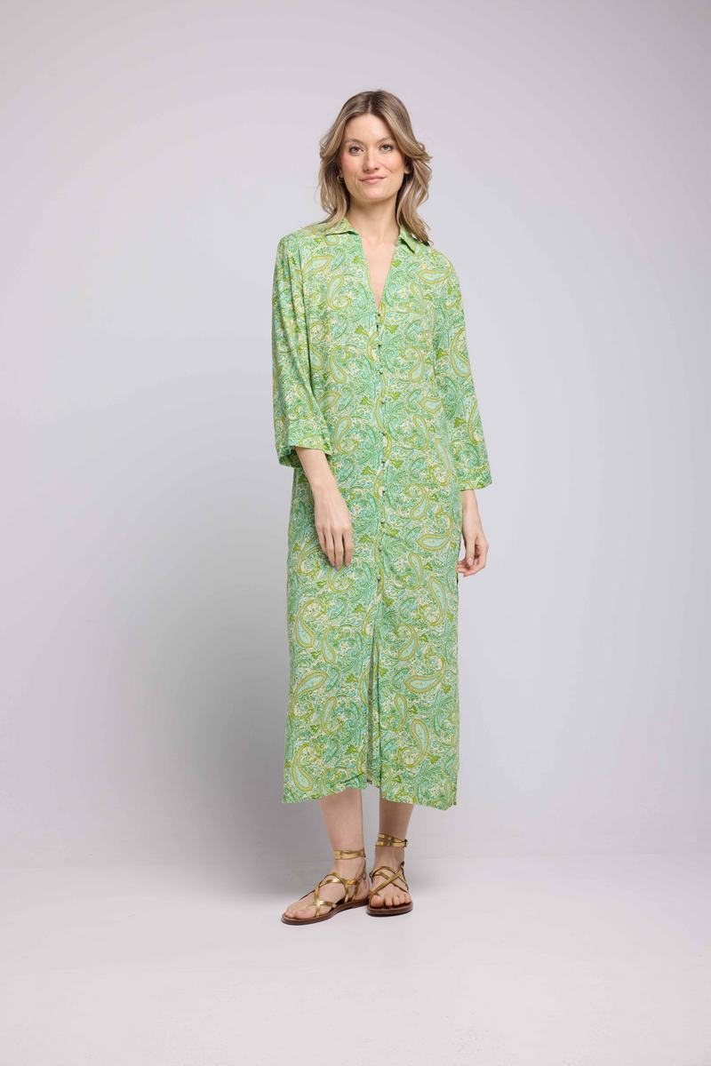 Robe Long Manches Longues - Vert