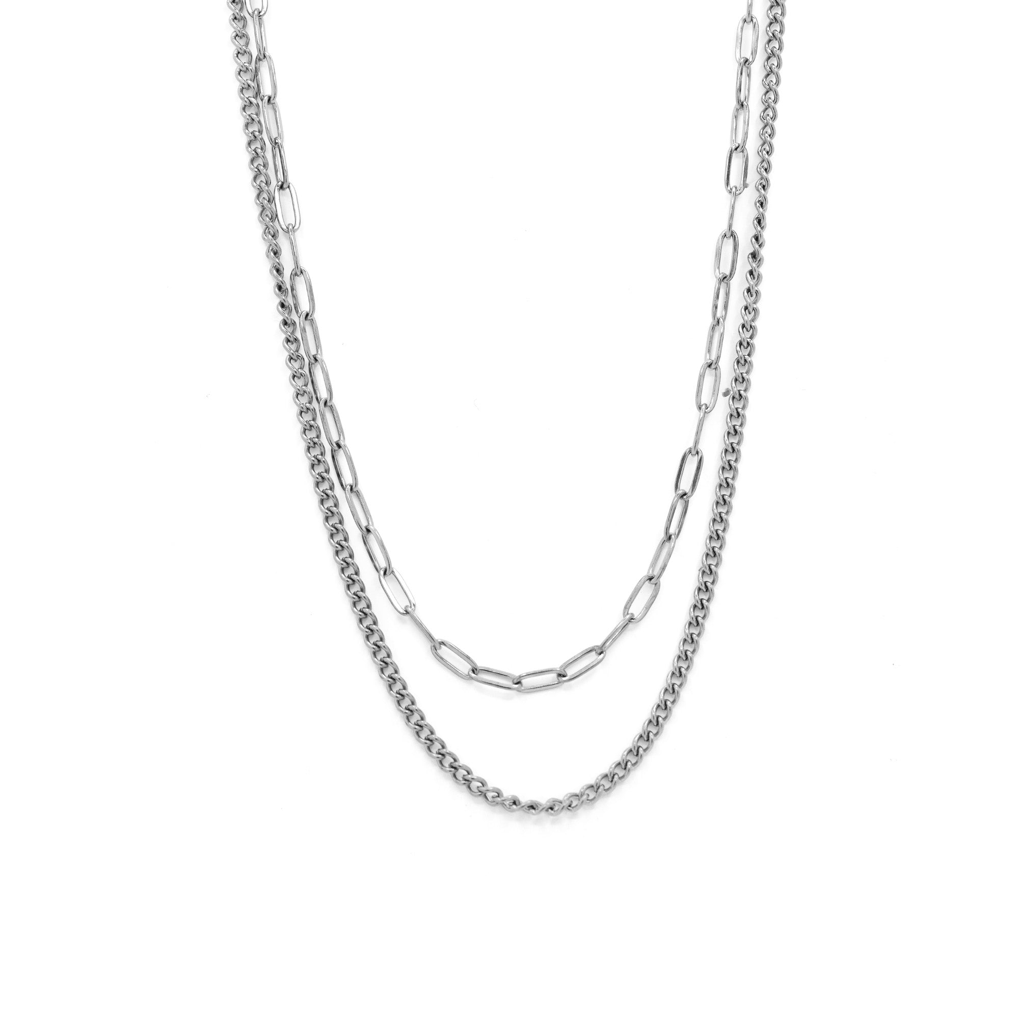 Collier Double Rang "Ornella" Acier Inoxydable