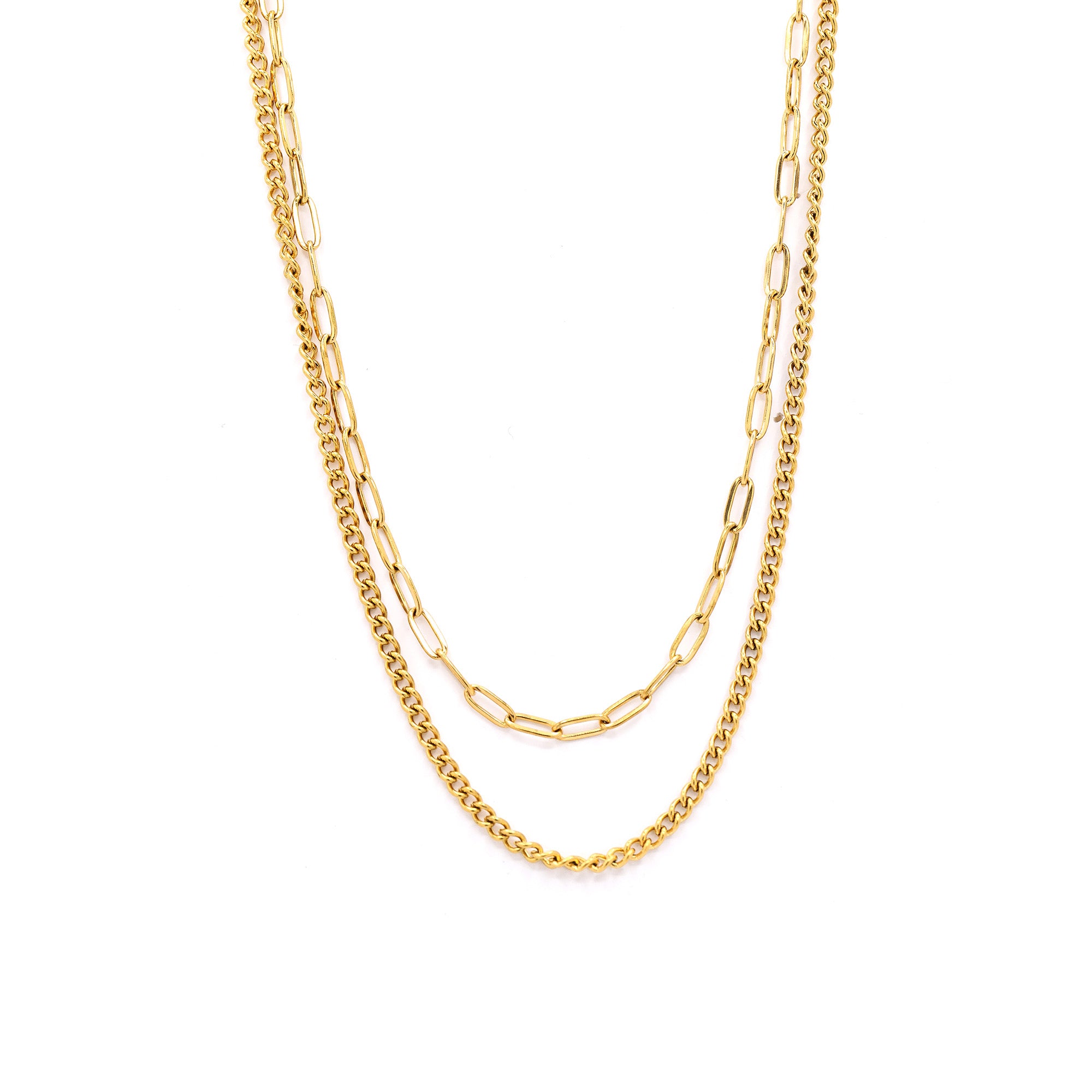 Collier Double Rang "Ornella" Acier Inoxydable