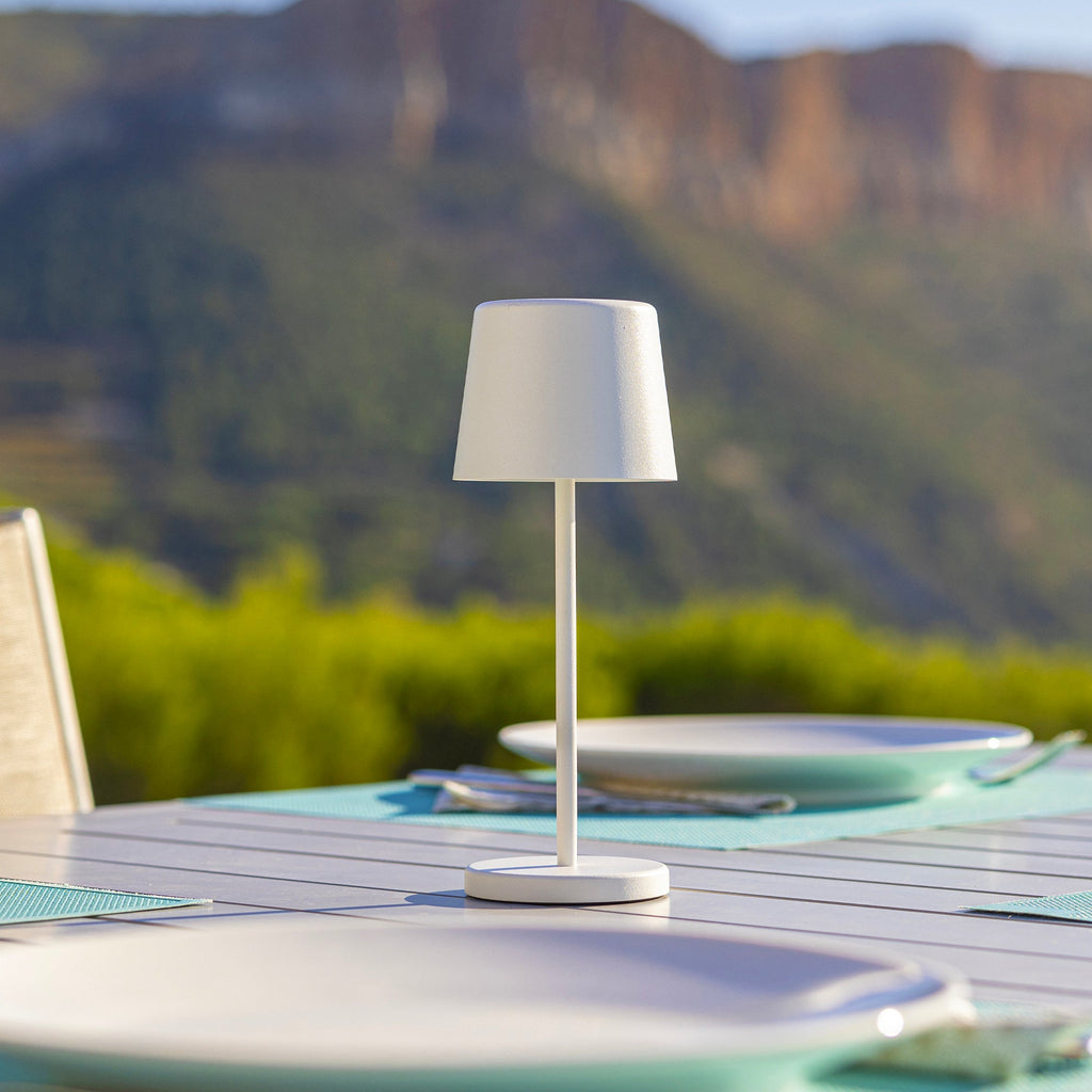 Kelly Mini - Lampe De Table Sans Fil - Acier - Blanc