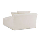 Kenedy - Canapé Droit Profond Fixe Et Compressé 1 Place - Velours Côtelé - Beige