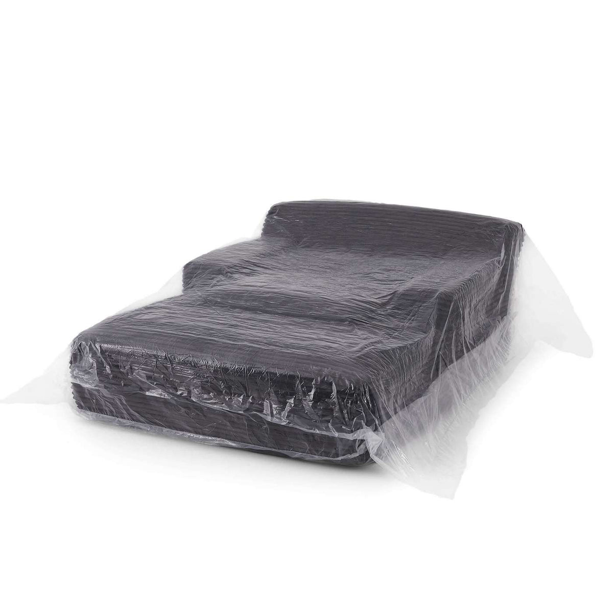 Kenedy - Canapé Droit Profond Fixe Et Compressé 1 Place - Velours Côtelé - Gris Foncé