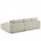 Kerea - Canapé D'Angle Droit Fixe 4 Places - Tissu Chenille Taupe
