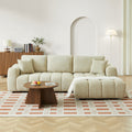 Kerea - Canapé D'Angle Droit Fixe 4 Places - Tissu Chenille Taupe