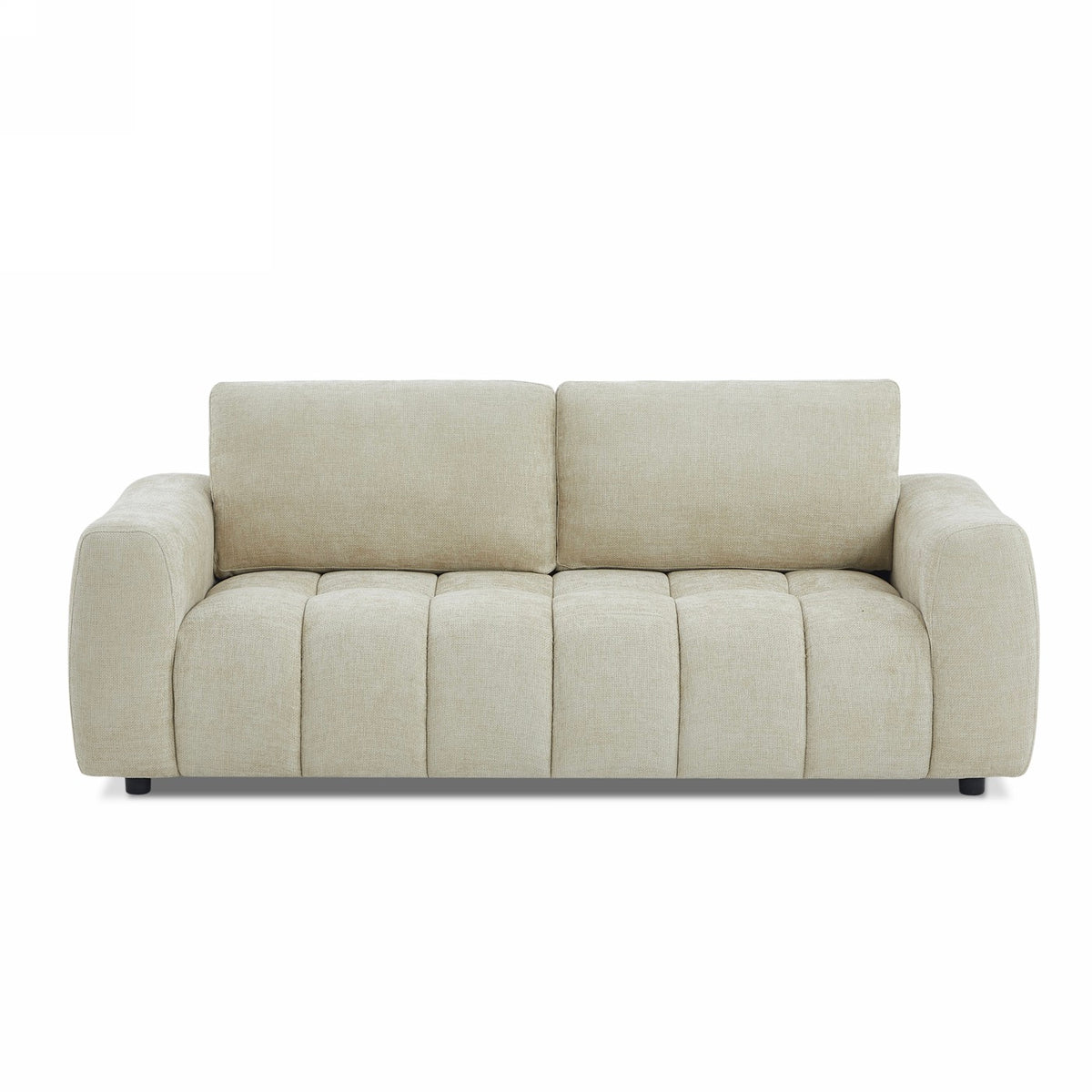 Kerea - Canapé Droit Fixe 3 Places - Tissu Chenille - Taupe