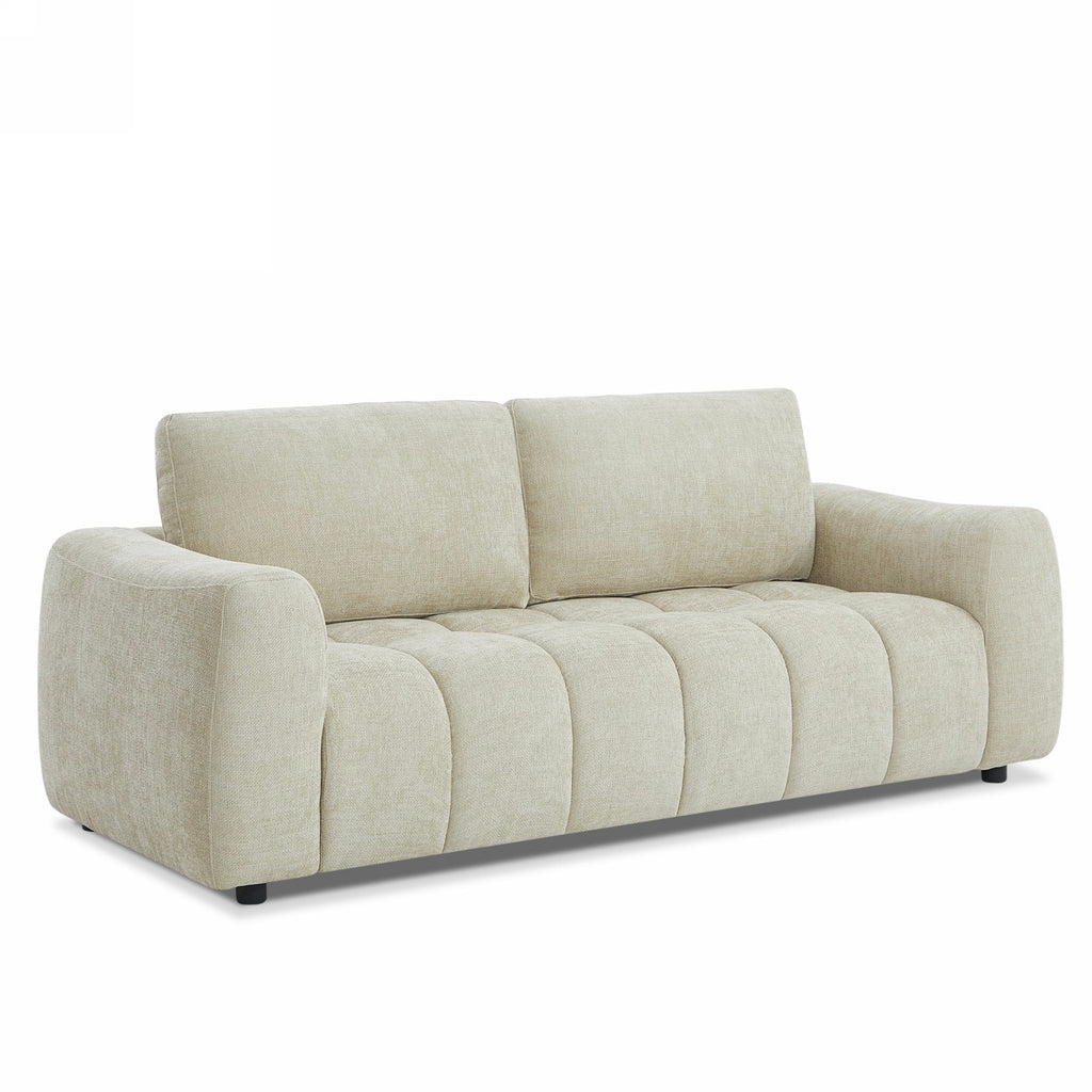 Kerea - Canapé Droit Fixe 3 Places - Tissu Chenille - Taupe