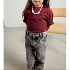 T-Shirt Col Rond - Bordeaux Vintage - Enfant