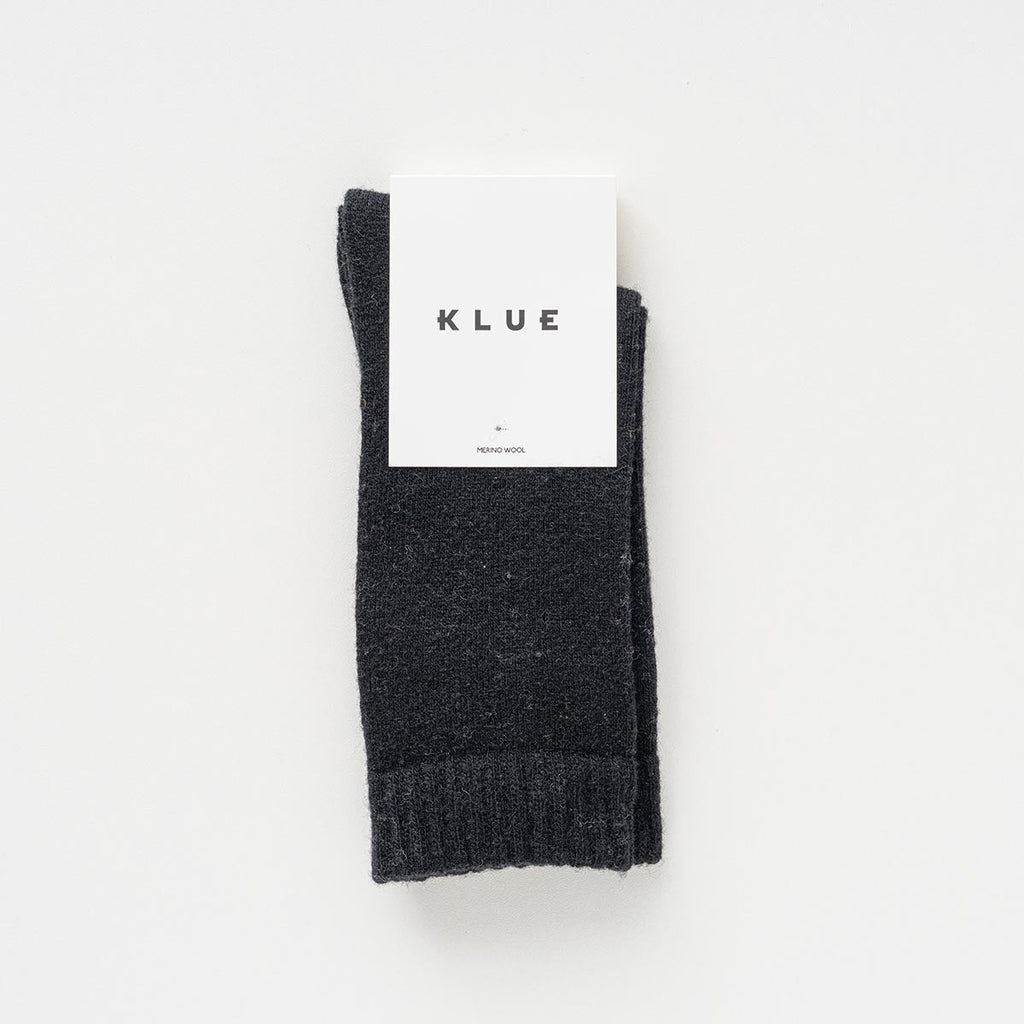 Chaussettes En Laine Mérinos Unies - Noir
