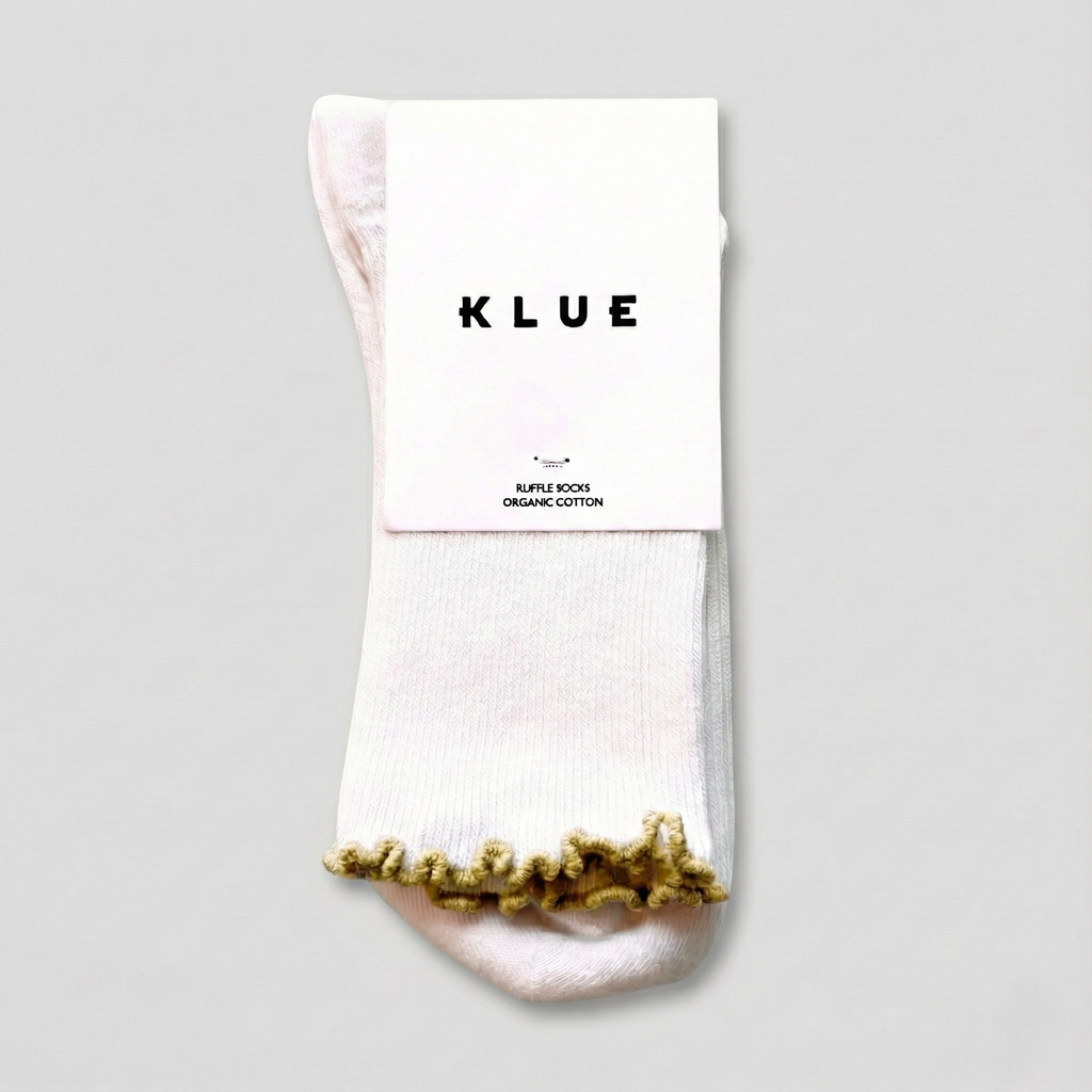 Chaussettes En Coton Biologique À Volants - Or