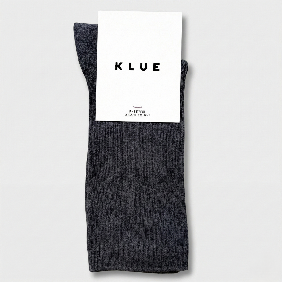 Socken aus Bio-Baumwolle mit feinen unifarbenen Streifen - Anthrazit