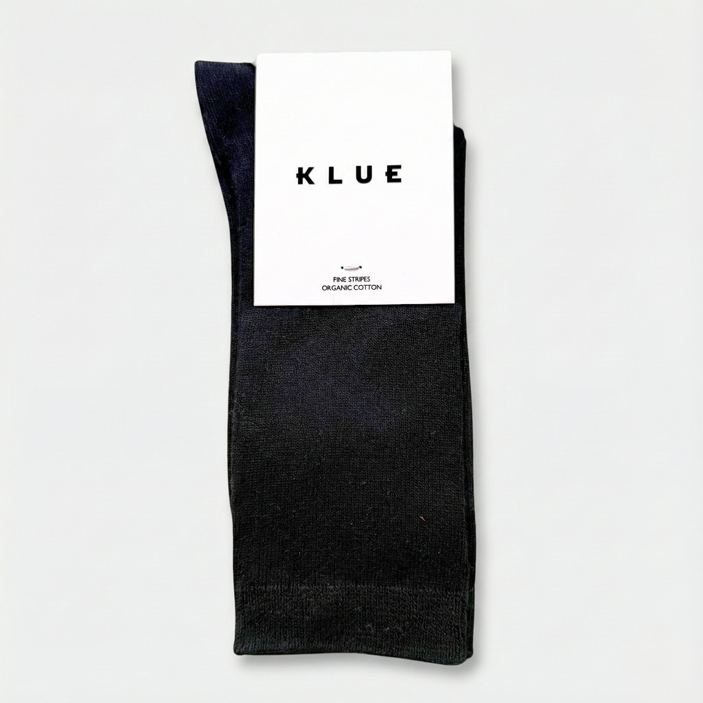 Chaussettes En Coton Biologique À Fines Rayures Unies - Noires