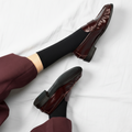 Chaussettes En Coton Biologique À Fines Rayures Unies - Noires
