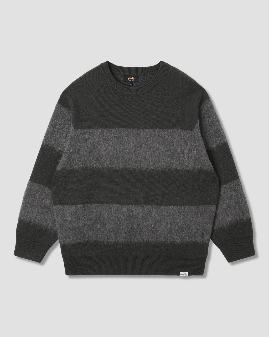 Jersey Knitted - Botanical Green/Charcoal Stripe