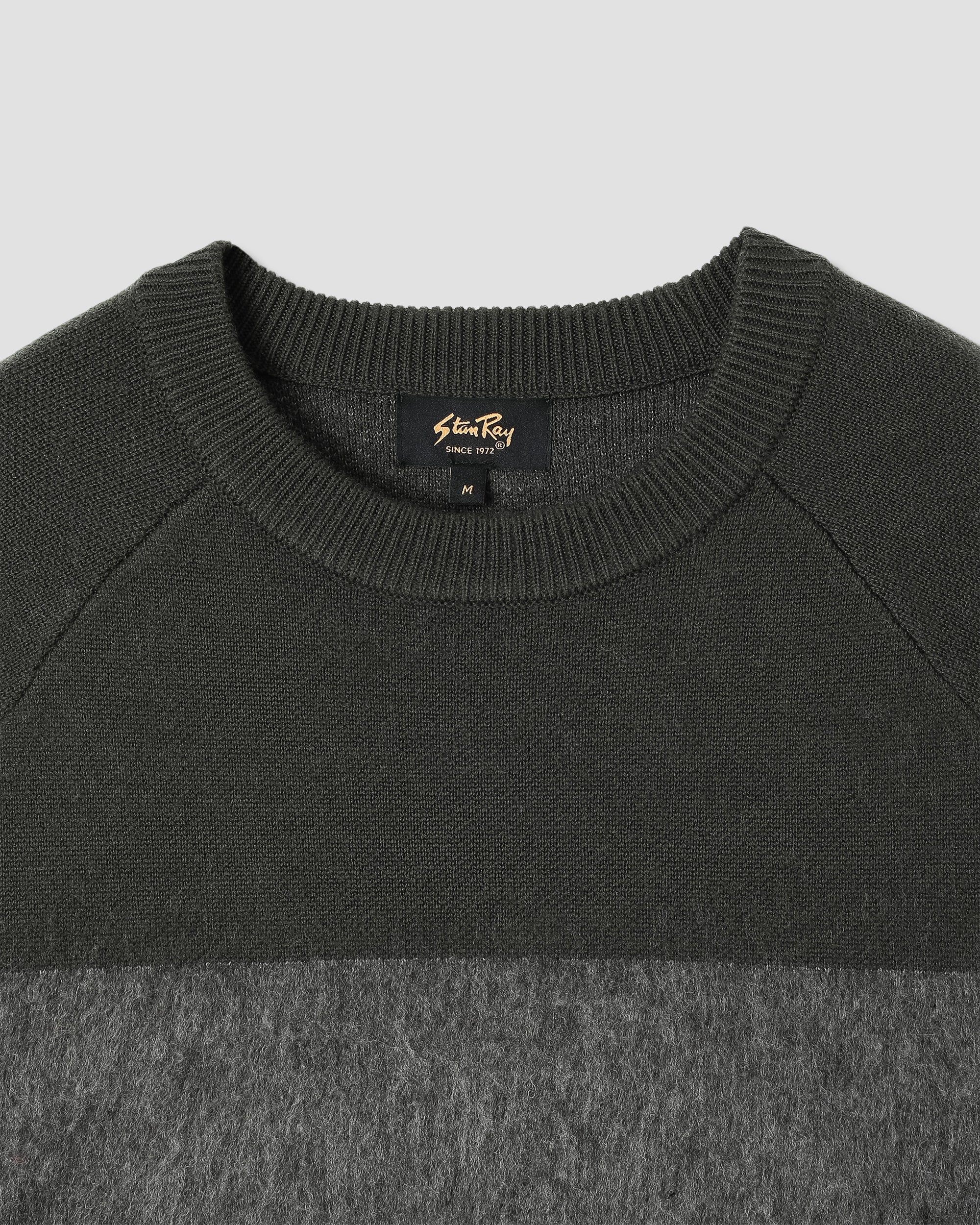 Jersey Knitted - Botanical Green/Charcoal Stripe
