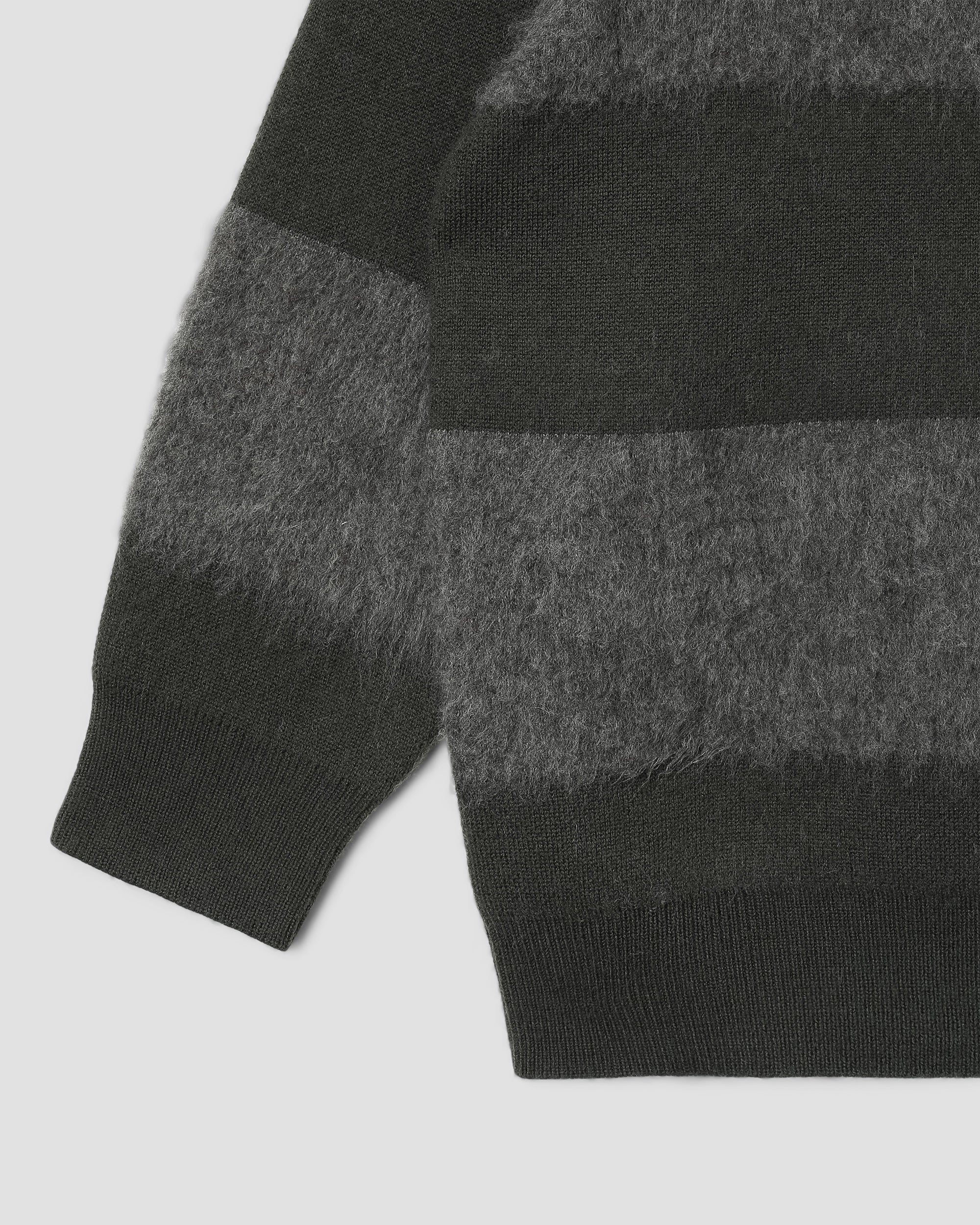 Jersey Knitted - Botanical Green/Charcoal Stripe