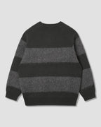 Jersey Knitted - Botanical Green/Charcoal Stripe