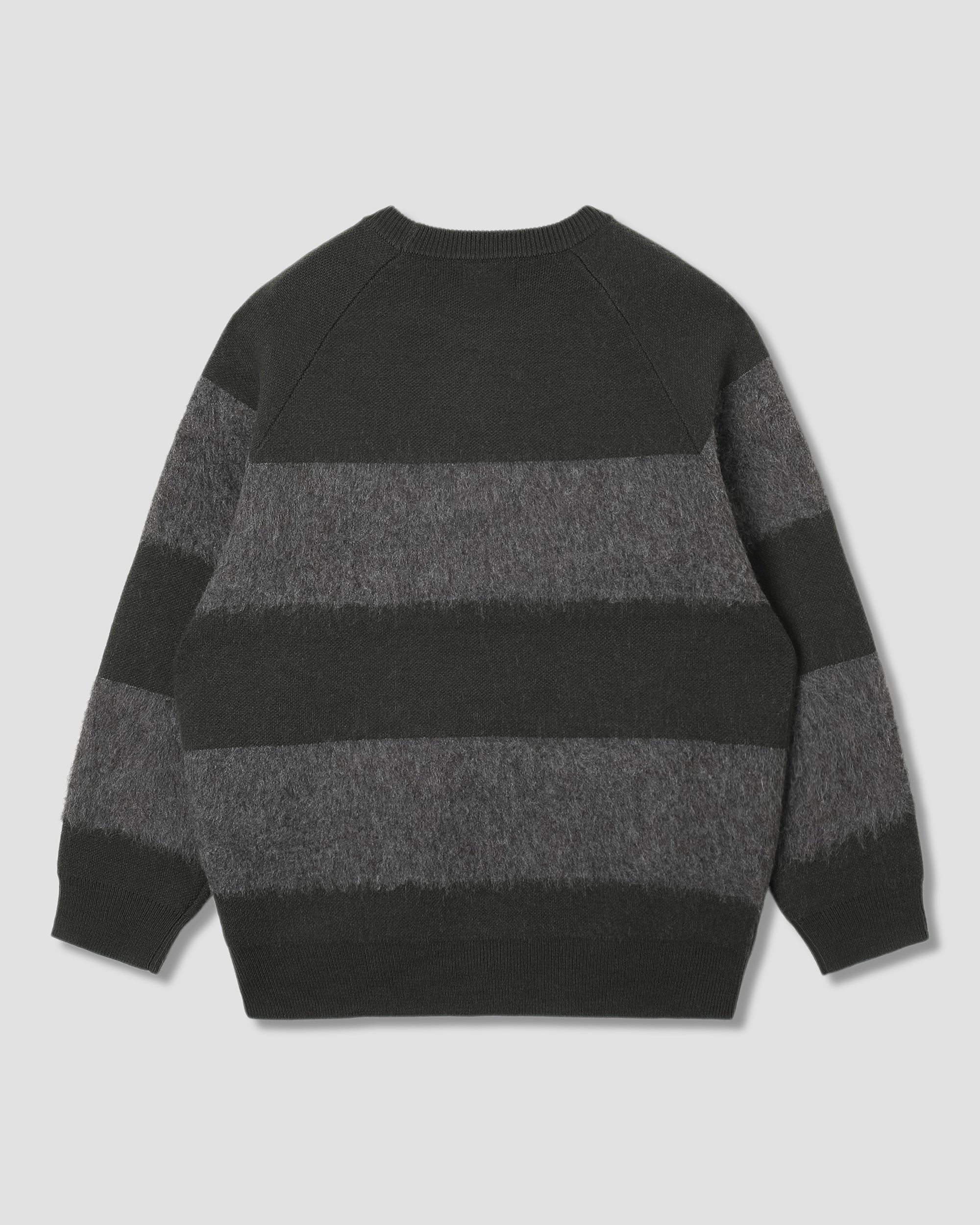 Jersey Knitted - Botanical Green/Charcoal Stripe