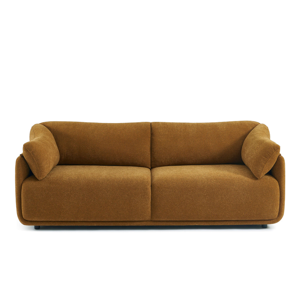 Kurly - Canapé 3 Places - Tissu Texturé - Ocre