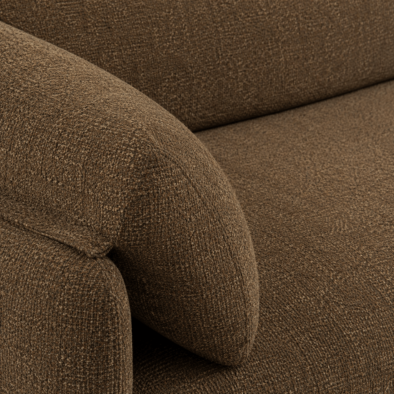 Kurly - Canapé 3 Places - Tissu Texturé - Taupe