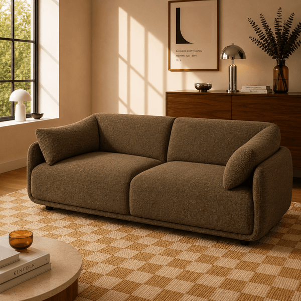 Kurly - Canapé 3 Places - Tissu Texturé - Taupe