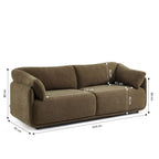 Kurly - Canapé 3 Places - Tissu Texturé - Taupe