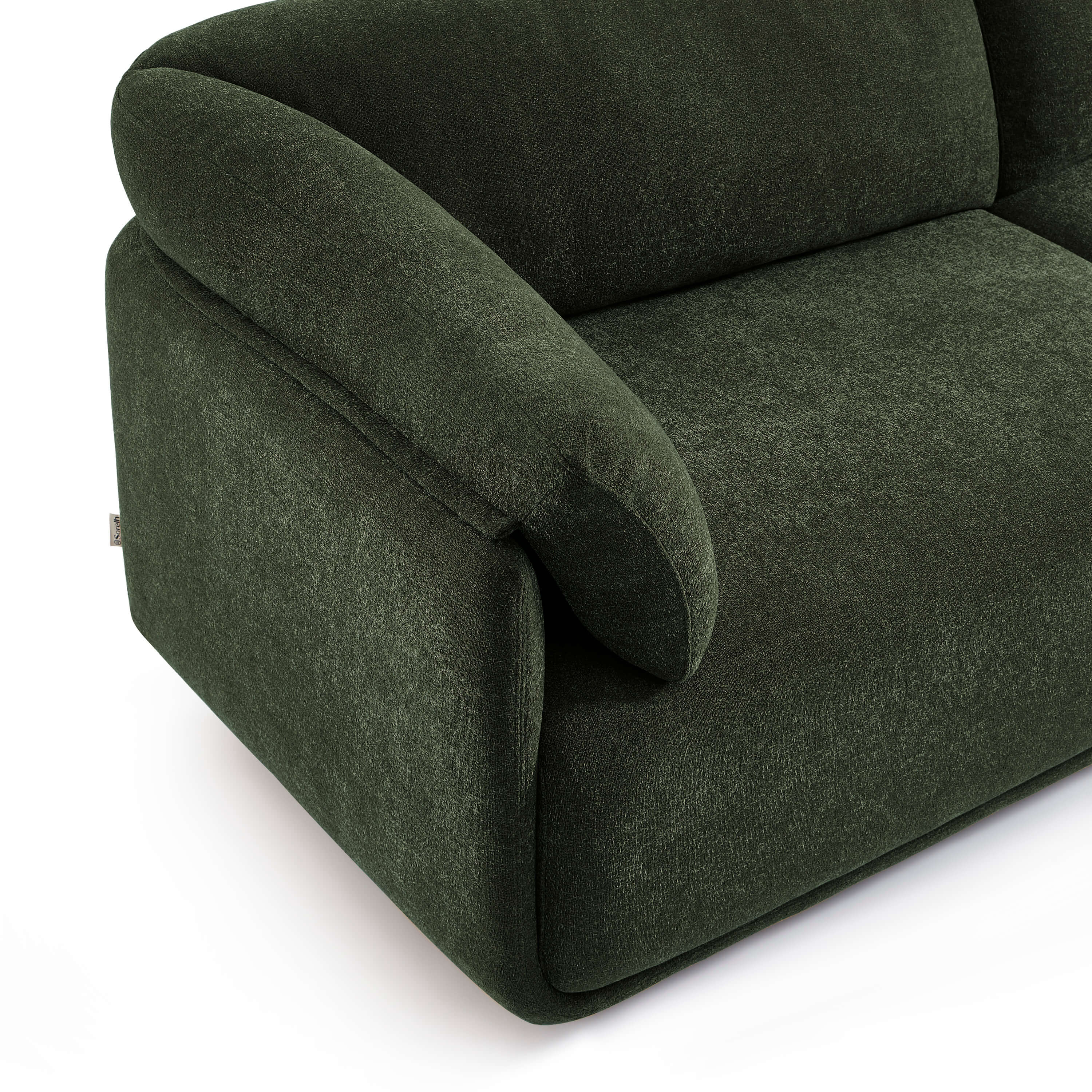 Kurly - Canapé 3 Places - Tissu Texturé - Vert