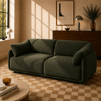 Kurly - Canapé 3 Places - Tissu Texturé - Vert
