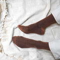 Chaussettes Lurex Pailletées Écologique - Marron Camel