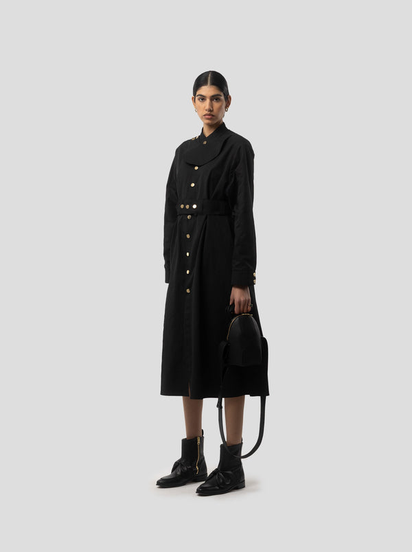 Robe Kurtis In Black Technical Fabric