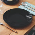 Harena - 6 Platos Hondos - Vidrio Templado Extrarresistente - Negro - Luminarc