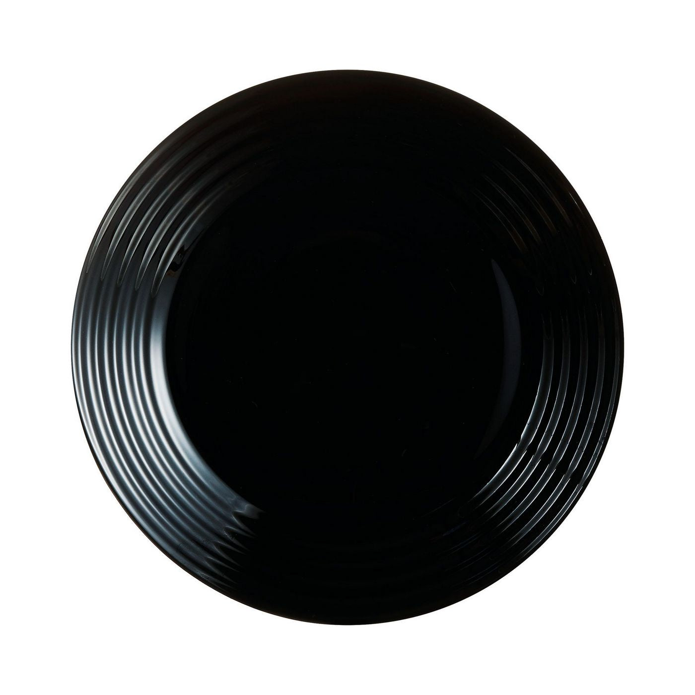 Harena - 6 Dessert Plates - Extra-Resistant Tempered Glass - Black - Luminarc