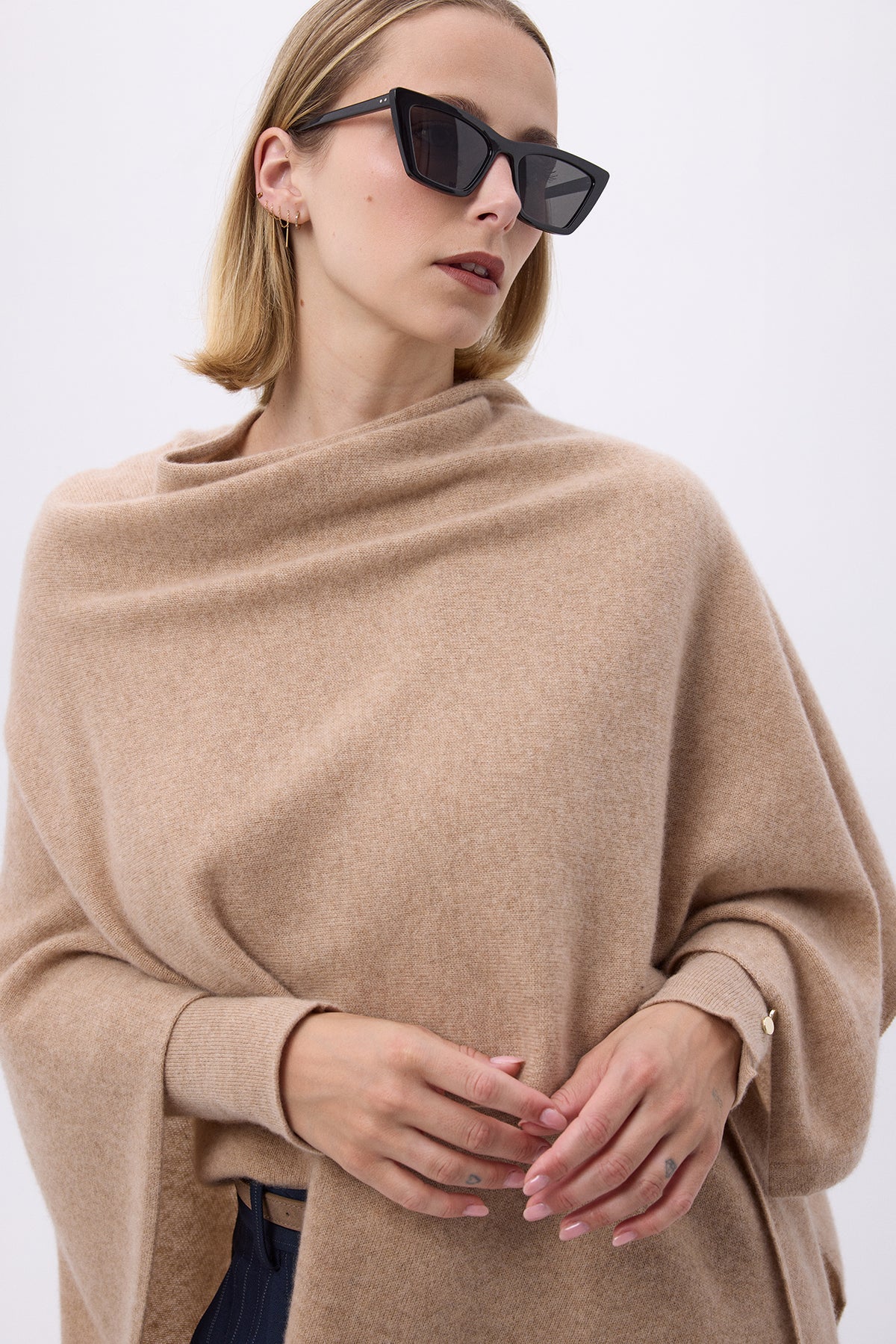 Poncho Lago - Cremebeige - Damen