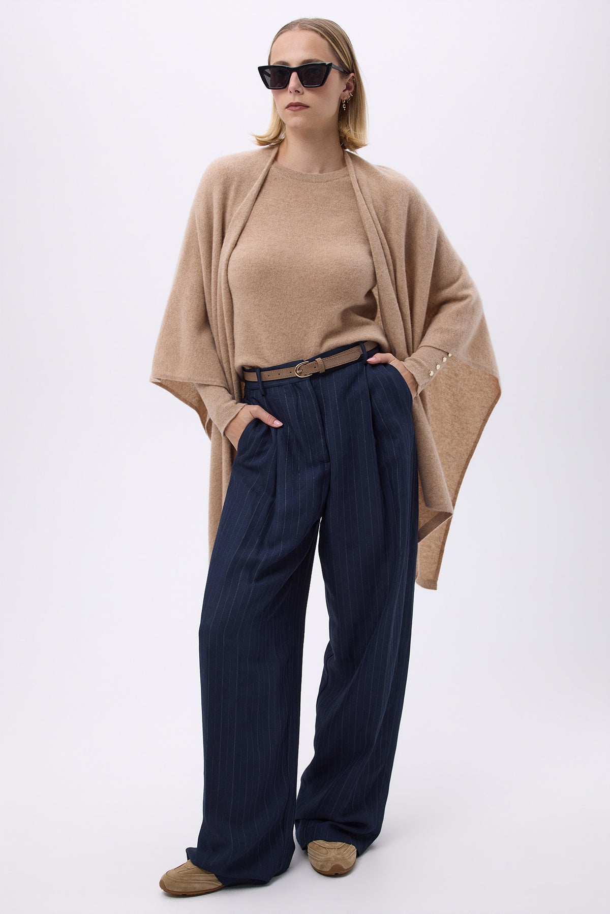 Poncho Lago - Cremebeige - Damen
