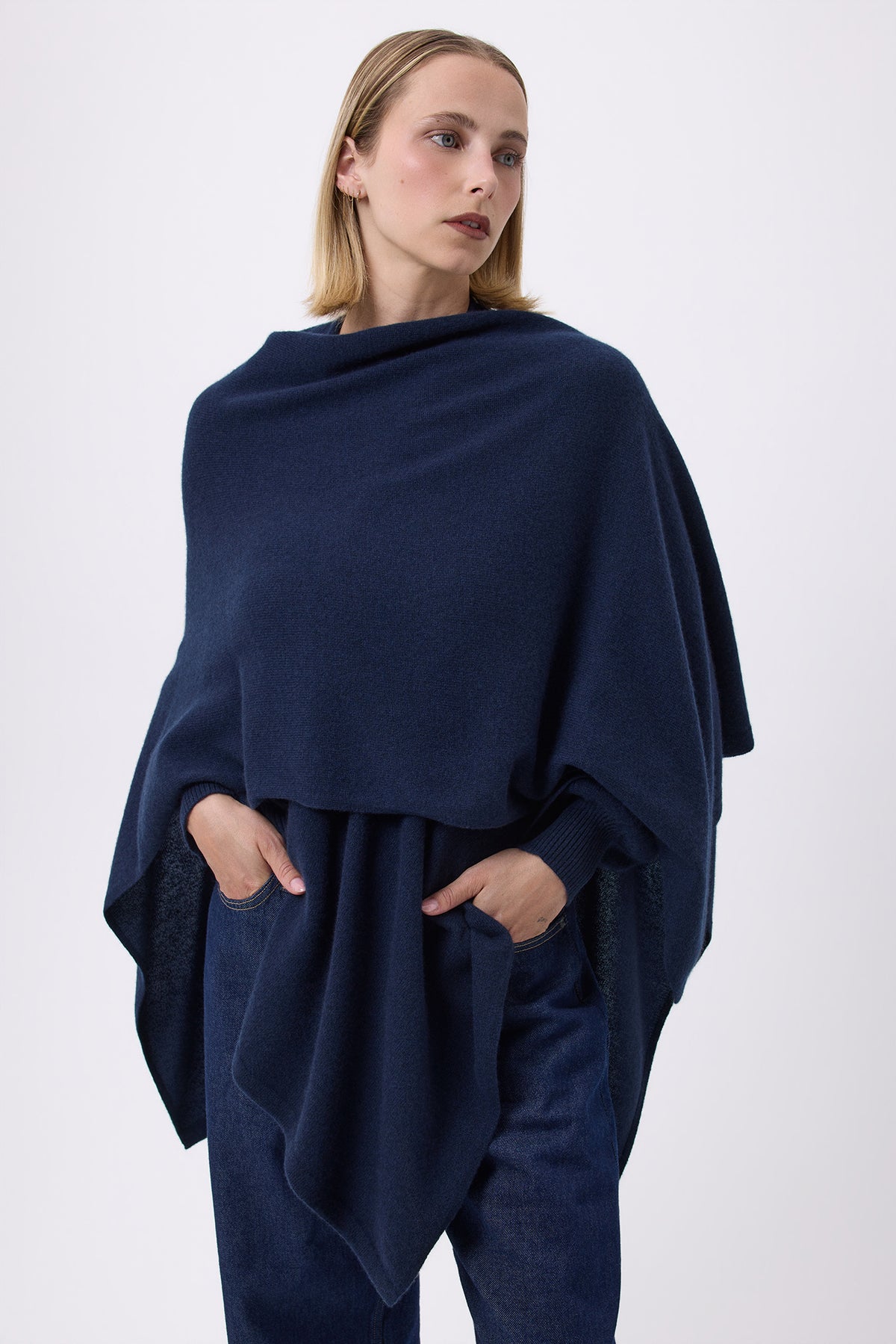 Poncho Lago - Bleu Marine - Femme