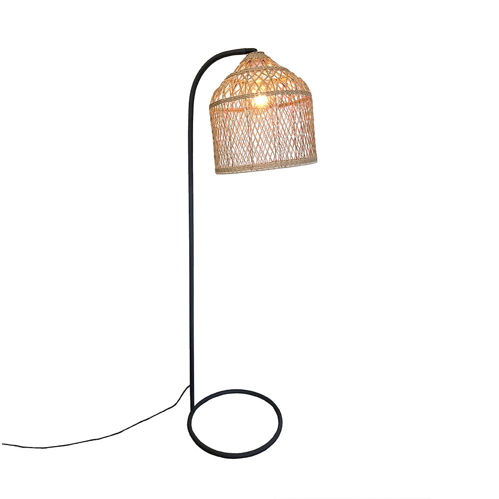 Selma - Lampadaire Filaire - Polyrotin - Beige