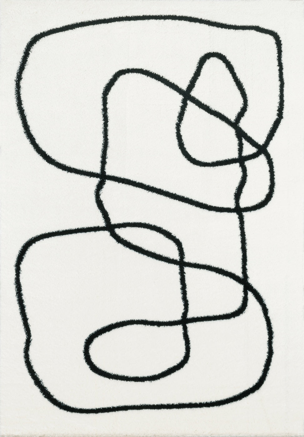 Soft Shaggy Lasso Rug 675 - Ivory