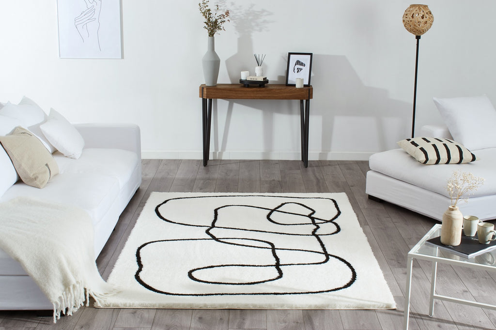 Soft Shaggy Lasso Rug 675 - Ivory