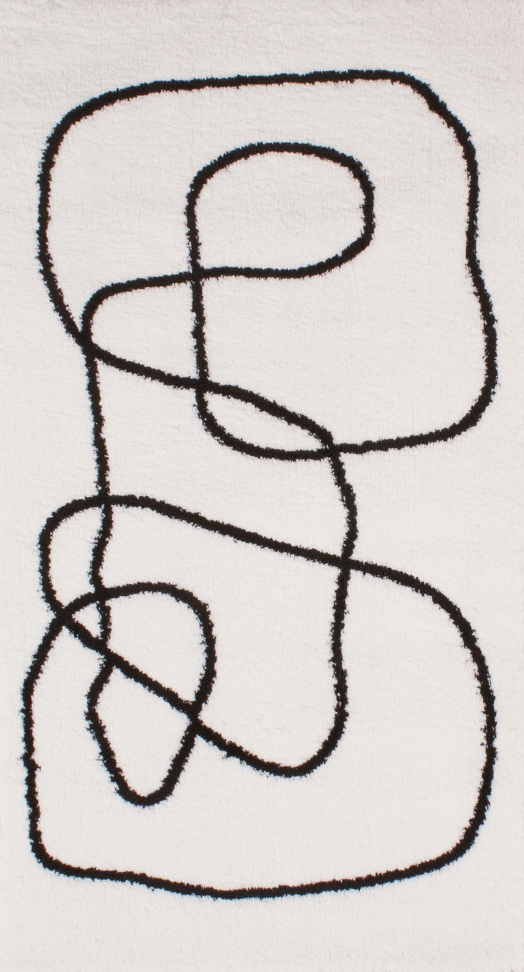 Soft Shaggy Lasso Rug 675 - Ivory