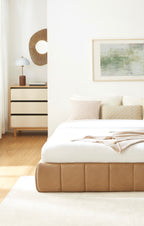 Lavinia - Lit Coffre - Tissu Chenille Caramel