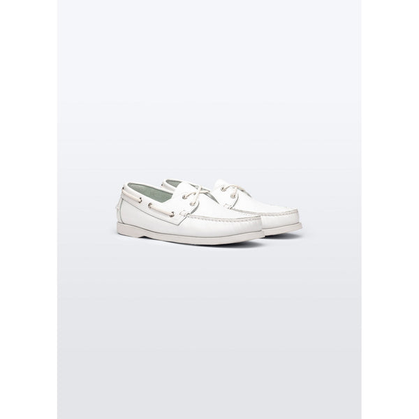 Napa Leather Boat Loafers - White