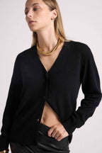 Cárdigan boyfriend de cuello en V Lea - Negro - Mujer