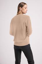 Boyfriend Cardigan Col V Lea - Beige Crème - Femme