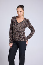 Rundhalspullover mit Leopardenmuster Leonida – Leopard Beige – Damen